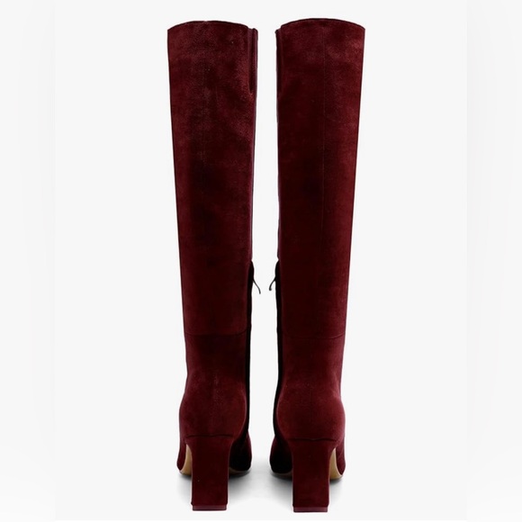 Tall Faux Suede Burgundy Boots. NWT in Box - Picture 6 of 15